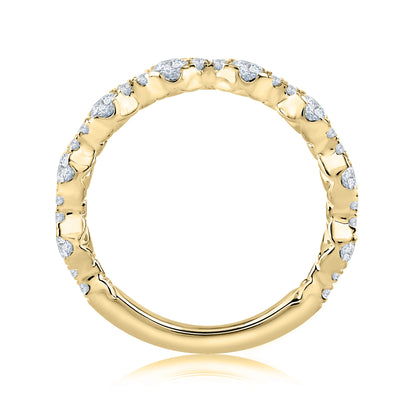 Floating Bubble Diamond Wedding Band