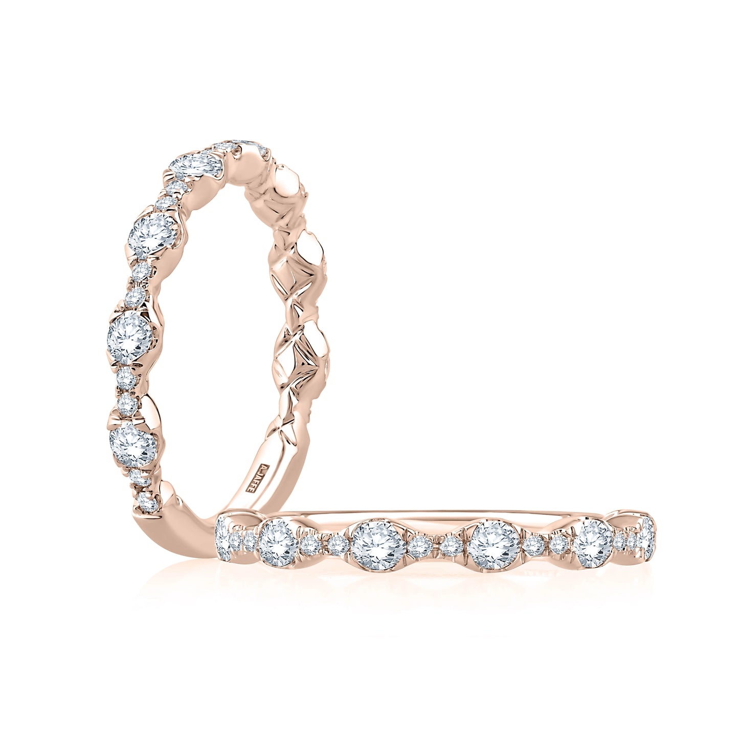 Floating Bubble Diamond Wedding Band