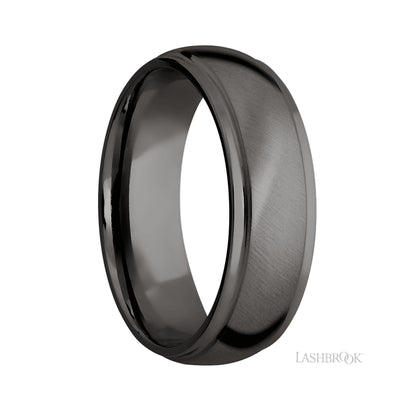 Lashbrook Domed Stepped Down Edges Tantalum Noir Band