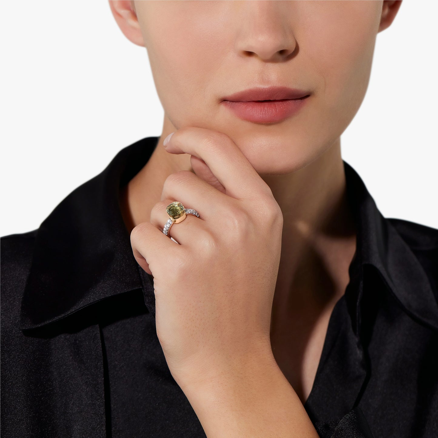 Pomellato Diamond And Prasiolite Nudo Petit Ring