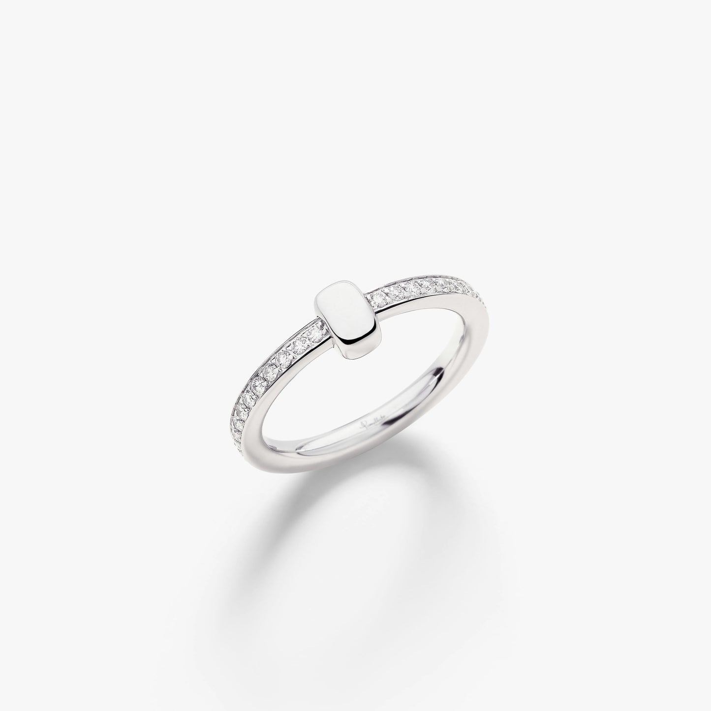 Pomellato Together Ring With White Diamonds And Gold Link