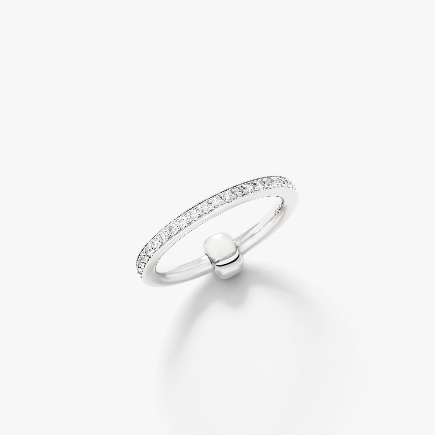 Pomellato Together Ring With White Diamonds And Gold Link