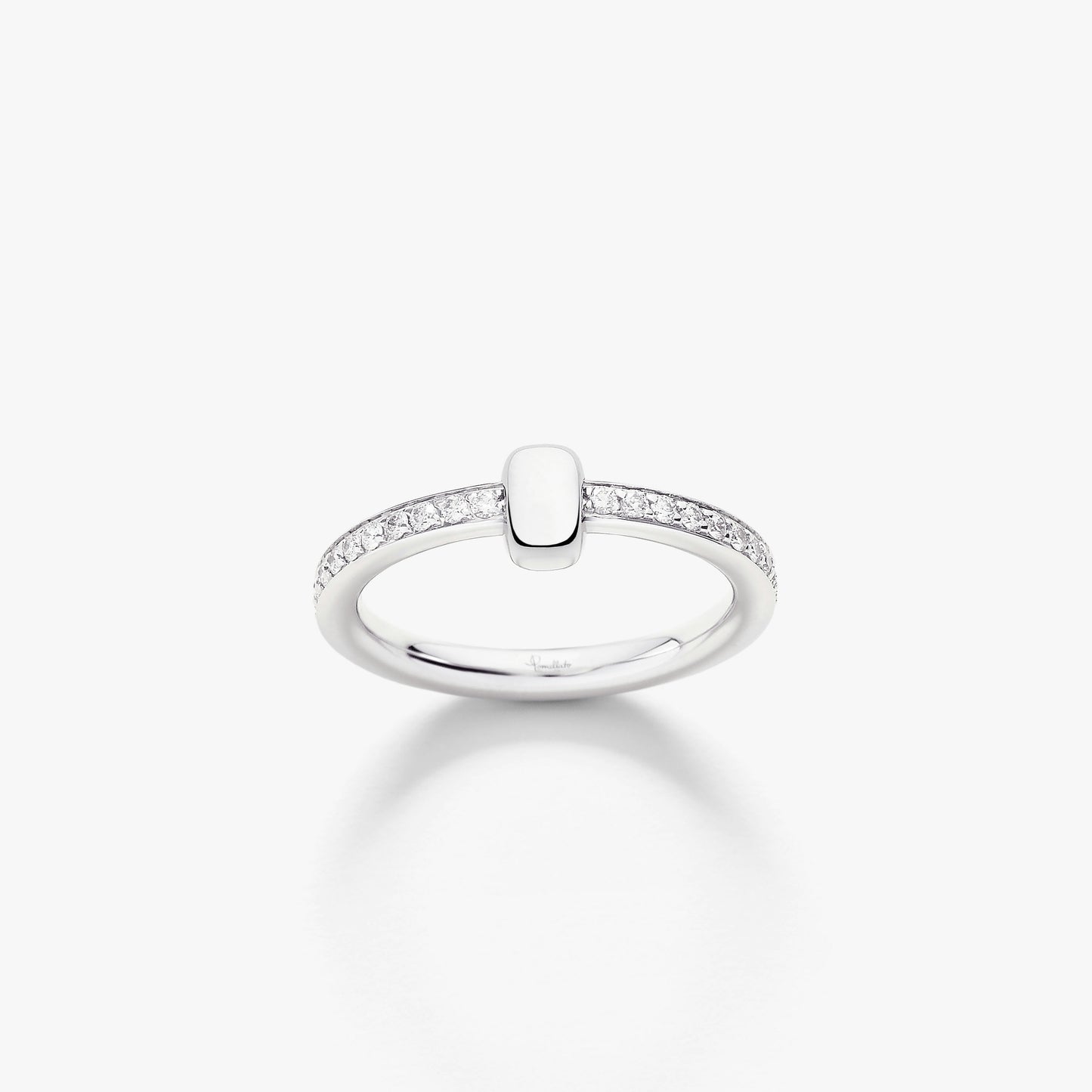 Pomellato Together Ring With White Diamonds And Gold Link