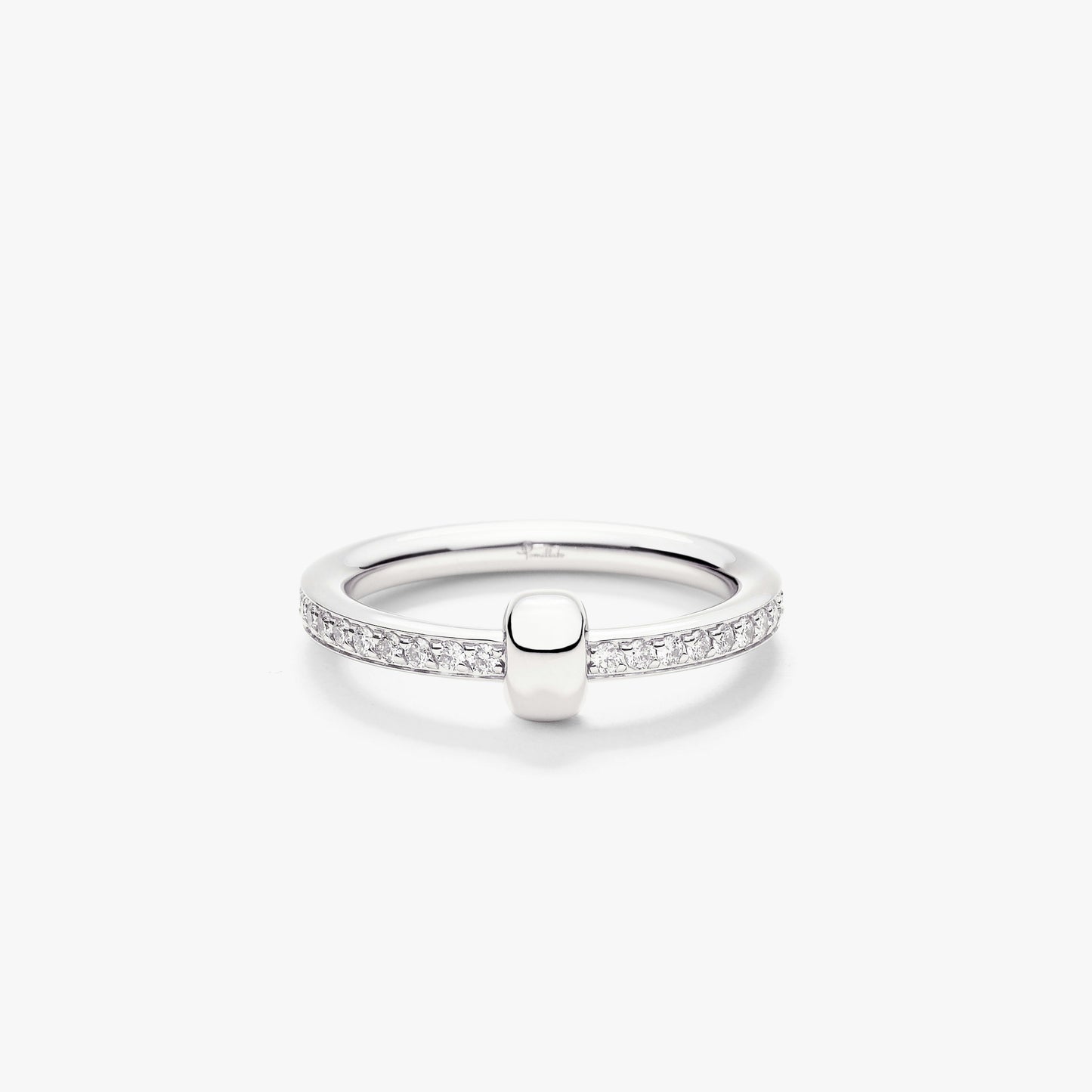 Pomellato Together Ring With White Diamonds And Gold Link