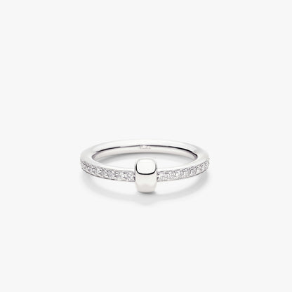 Pomellato Together Ring With White Diamonds And Gold Link