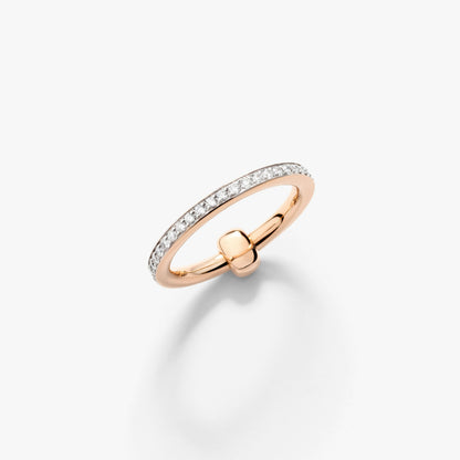 Pomellato Together Ring With White Diamonds And Gold Link