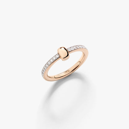 Pomellato Together Ring With White Diamonds And Gold Link