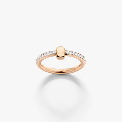Pomellato Together Ring With White Diamonds And Gold Link