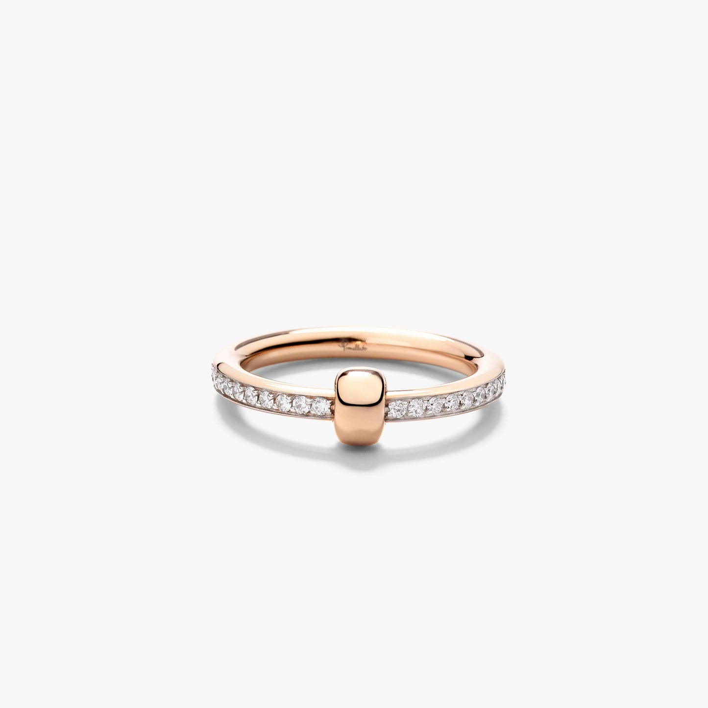Pomellato Together Ring With White Diamonds And Gold Link