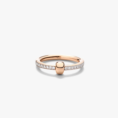 Pomellato Together Ring With White Diamonds And Gold Link