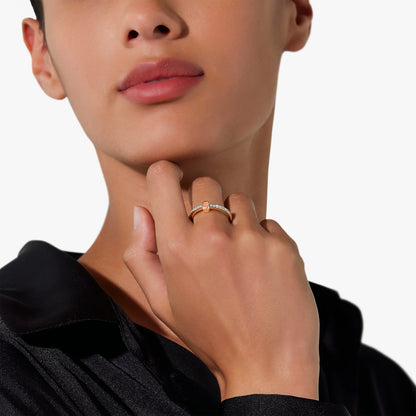 Pomellato Together Ring With White Diamonds And Gold Link