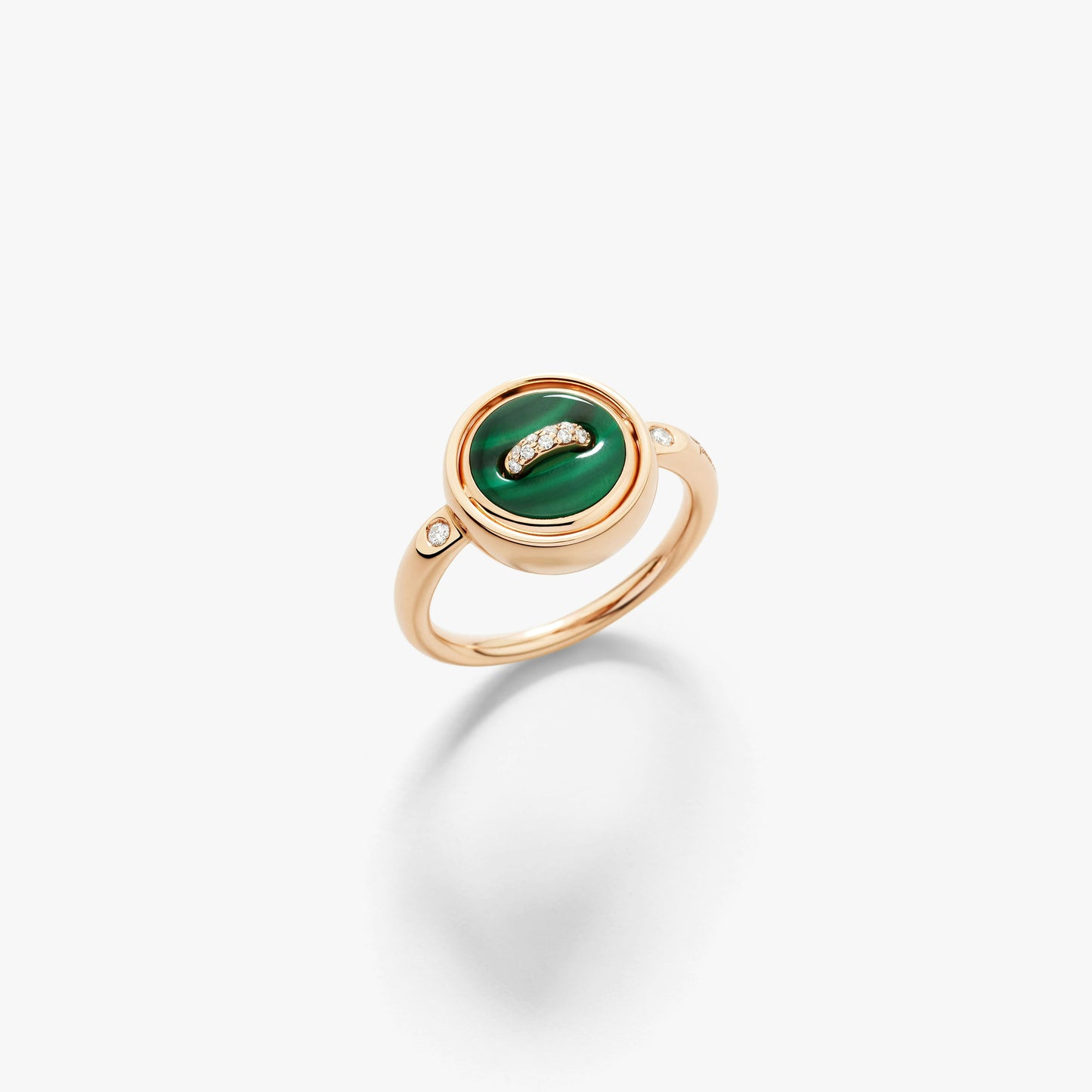 Pomellato Pom Pom Dot Malachite And Mop Reversible Ring With Diamonds
