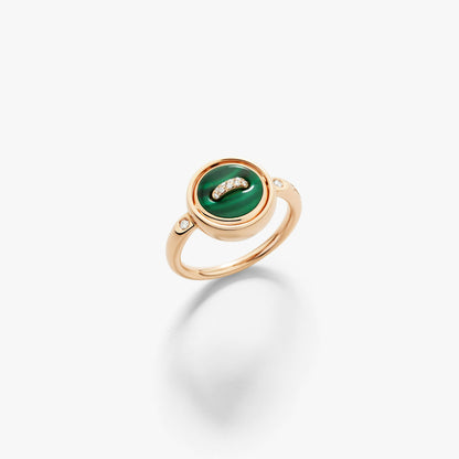 Pomellato Pom Pom Dot Malachite And Mop Reversible Ring With Diamonds