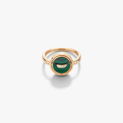 Pomellato Pom Pom Dot Malachite And Mop Reversible Ring With Diamonds