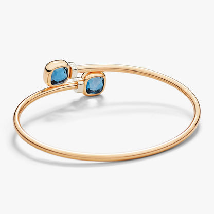 Pomellato Nudo Mini Bangle London Blue Topaz And Diamond Ends Wrap