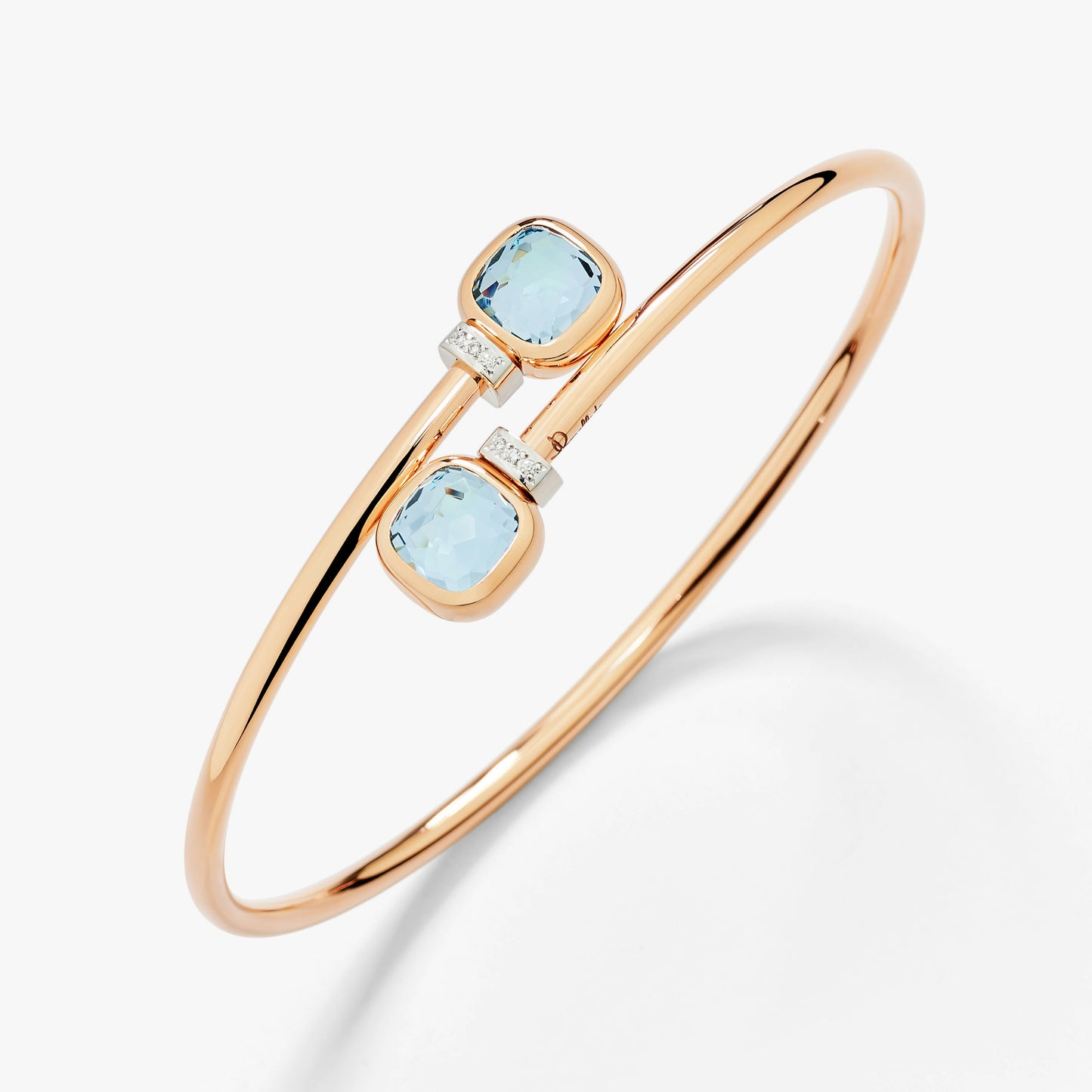 Pomellato Sky Blue Topaz And White Diamonds Nudo Bracelet