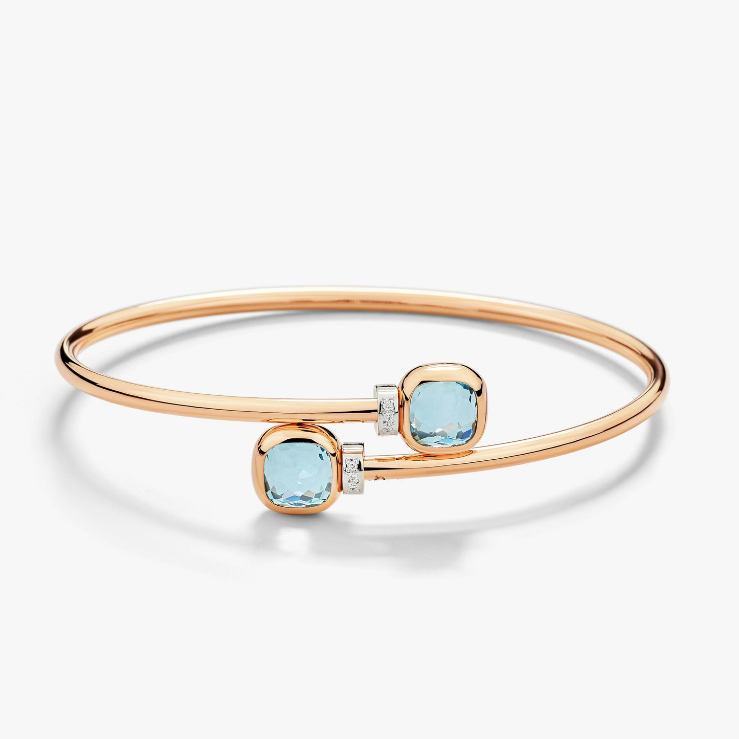 Pomellato Sky Blue Topaz And White Diamonds Nudo Bracelet