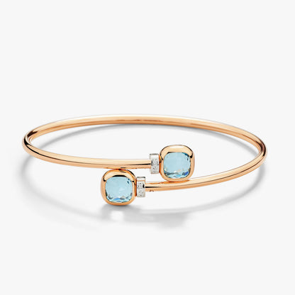 Pomellato Sky Blue Topaz And White Diamonds Nudo Bracelet