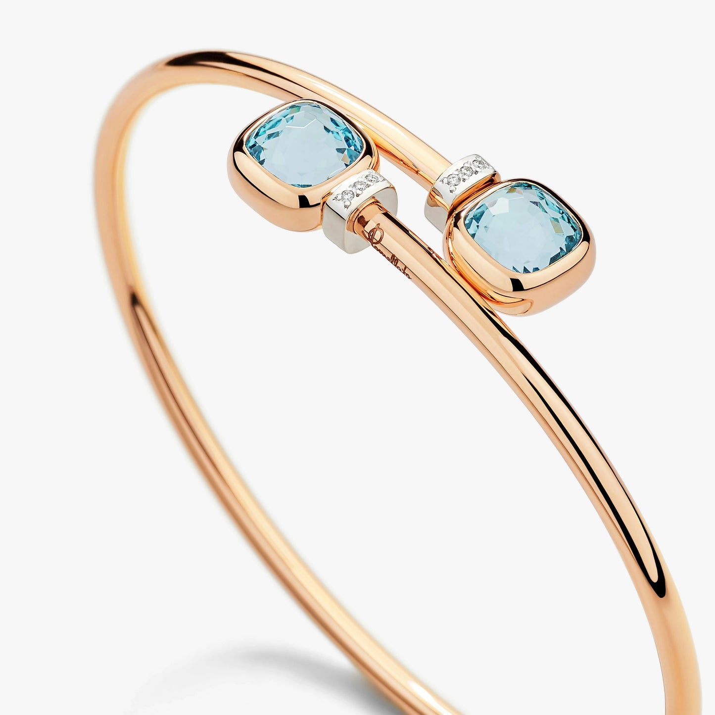 Pomellato Sky Blue Topaz And White Diamonds Nudo Bracelet