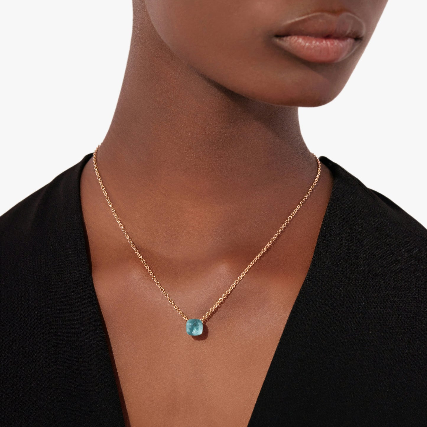 Pomellato Sky Blue Topaz Nudo Pendant Necklace