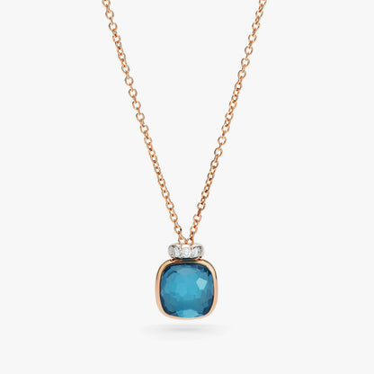 Pomellato Nudo Mini Pendant Necklace With London Blue Topaz And Diamond