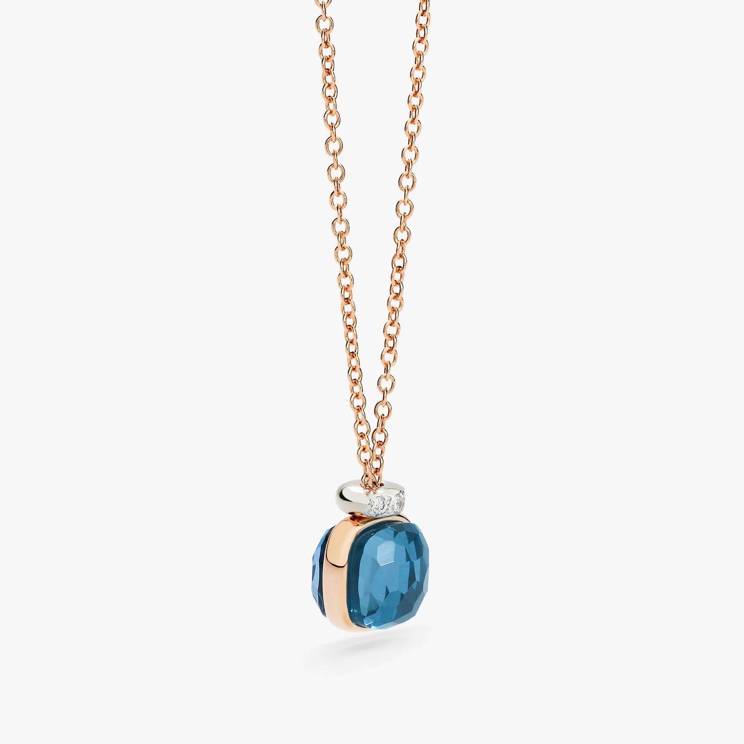 Pomellato Nudo Mini Pendant Necklace With London Blue Topaz And Diamond