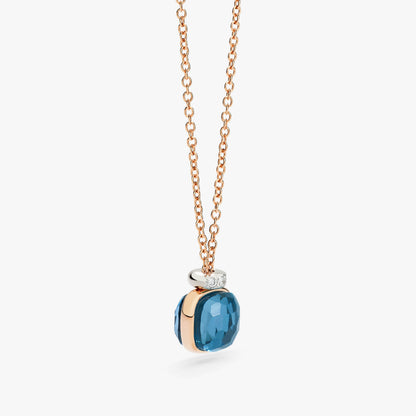 Pomellato Nudo Mini Pendant Necklace With London Blue Topaz And Diamond
