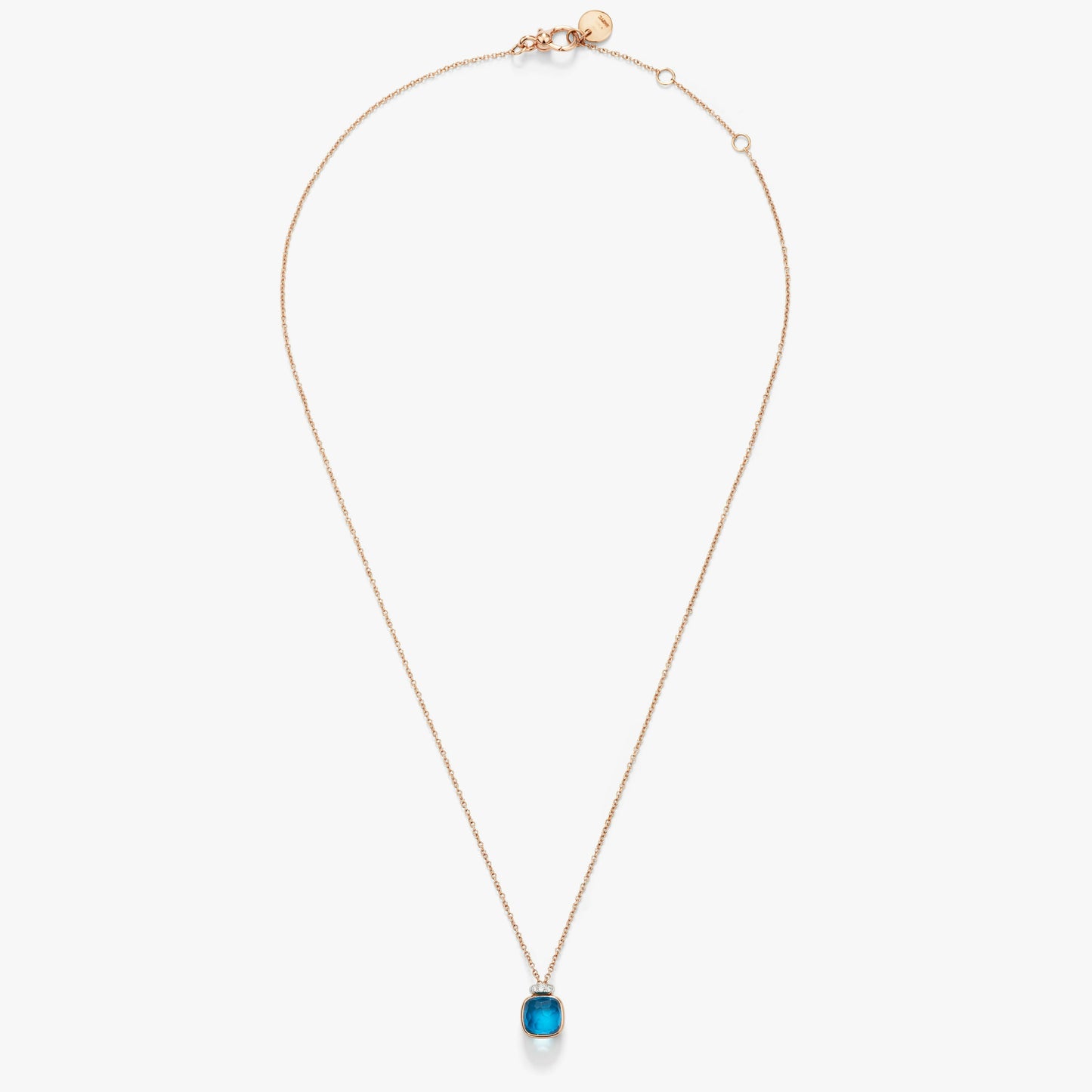 Pomellato Nudo Mini Pendant Necklace With London Blue Topaz And Diamond