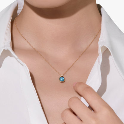 Pomellato Nudo Mini Pendant Necklace With London Blue Topaz And Diamond