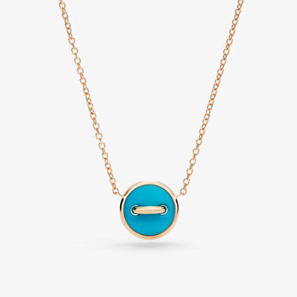 Pomellato Pom Pom Dot Turquoise And White Diamonds Pendant Necklace