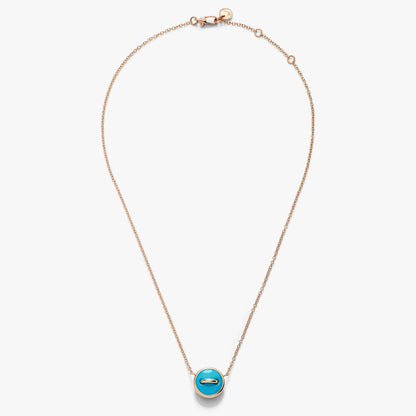 Pomellato Pom Pom Dot Turquoise And White Diamonds Pendant Necklace
