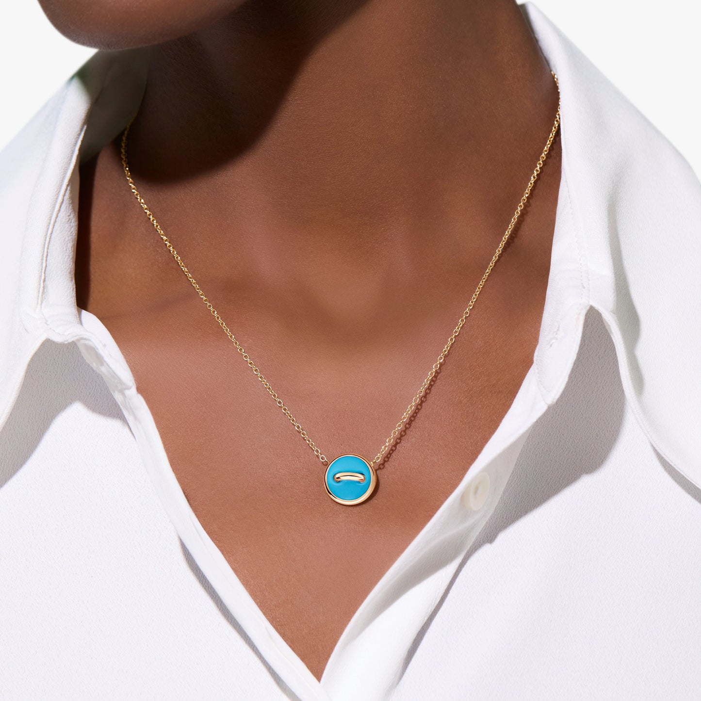 Pomellato Pom Pom Dot Turquoise And White Diamonds Pendant Necklace