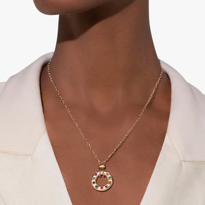 Pomellato Iconica Colored Stone Reversible Necklace With Pendant