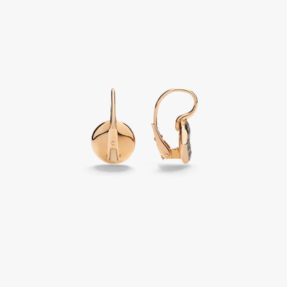 Pomellato Sabbia Round Disc Drop Brown Diamond Earrings