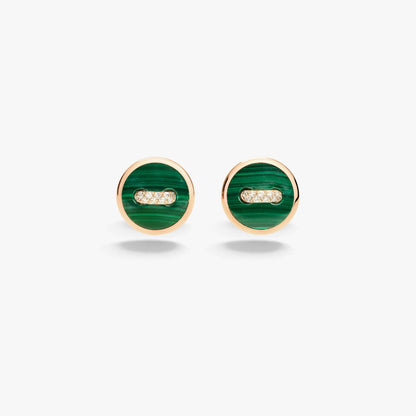 Pomellato Malachites & White Diamonds Pom Pom Dot Earrings