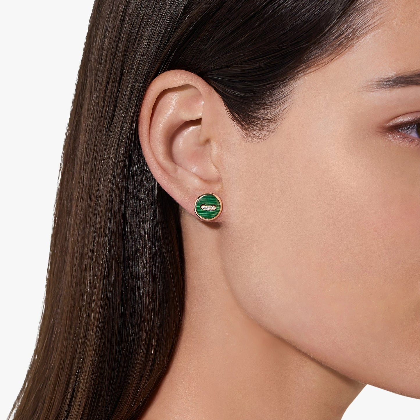 Pomellato Malachites & White Diamonds Pom Pom Dot Earrings