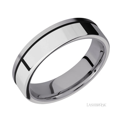 Lashbrook Flat/Tantalum Band with one inlay of Palladium Silver