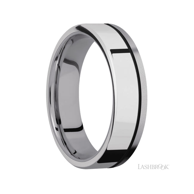 Lashbrook Flat/Tantalum Band with one inlay of Palladium Silver