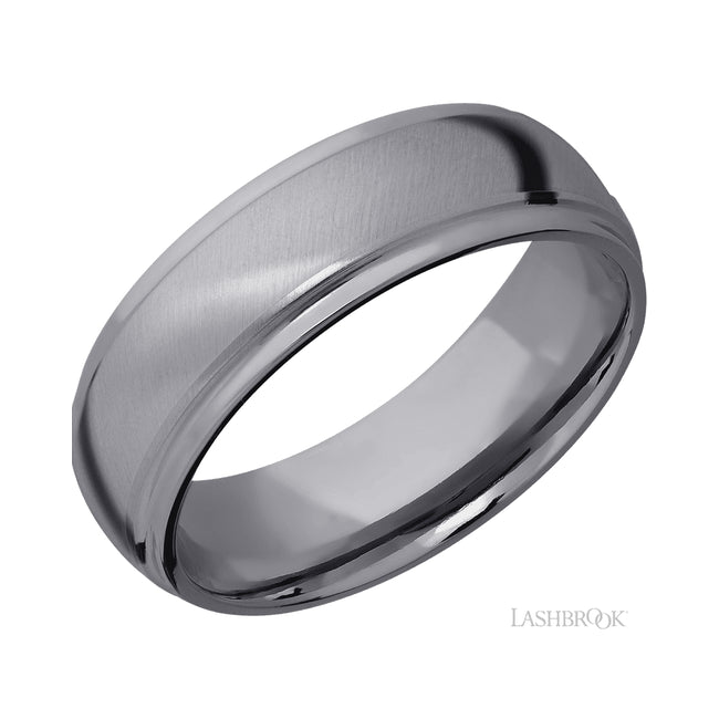 Lashbrook Domed Stepped Down Edges Tantalum Band