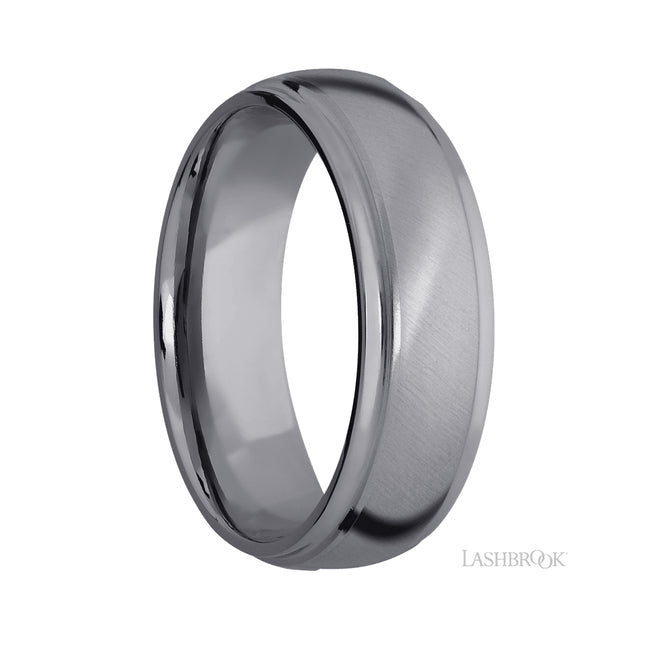 Lashbrook Domed Stepped Down Edges Tantalum Band