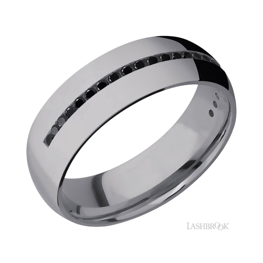 Lashbrook Domed/Tantalum Band with Black Diamond