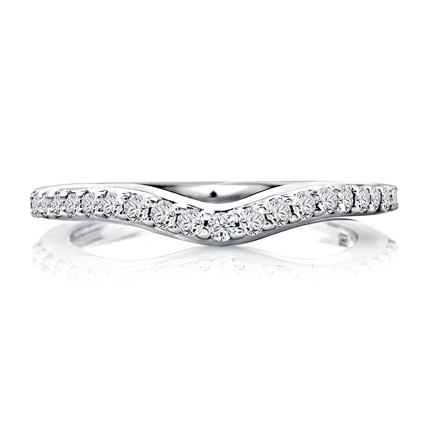 Curved Diamond Wedding Band