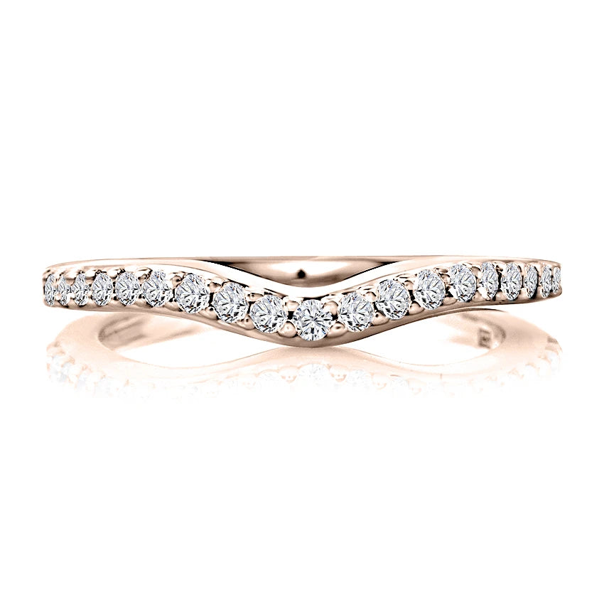 Curved Diamond Wedding Band