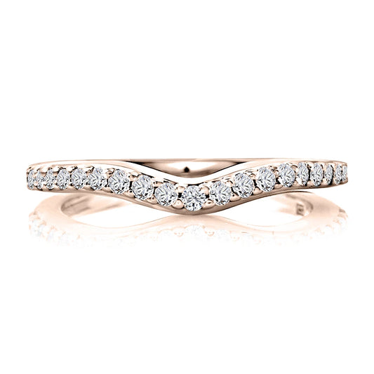Curved Diamond Wedding Band