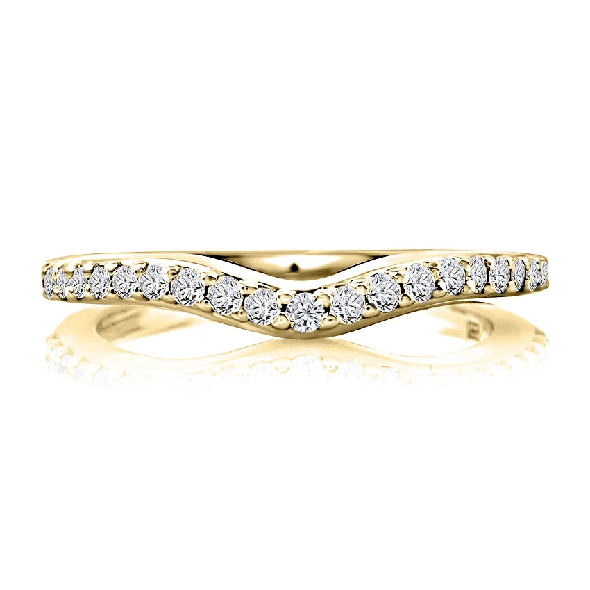 Curved Diamond Wedding Band