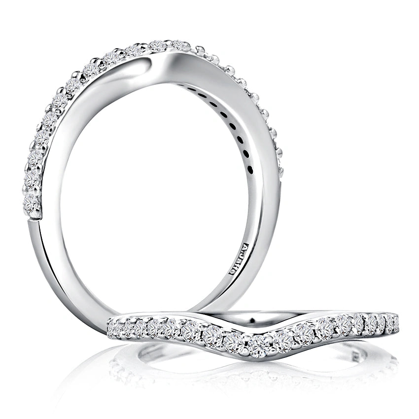 Curved Diamond Wedding Band