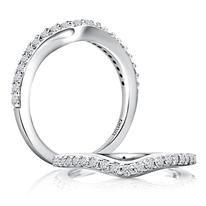 Curved Diamond Wedding Band