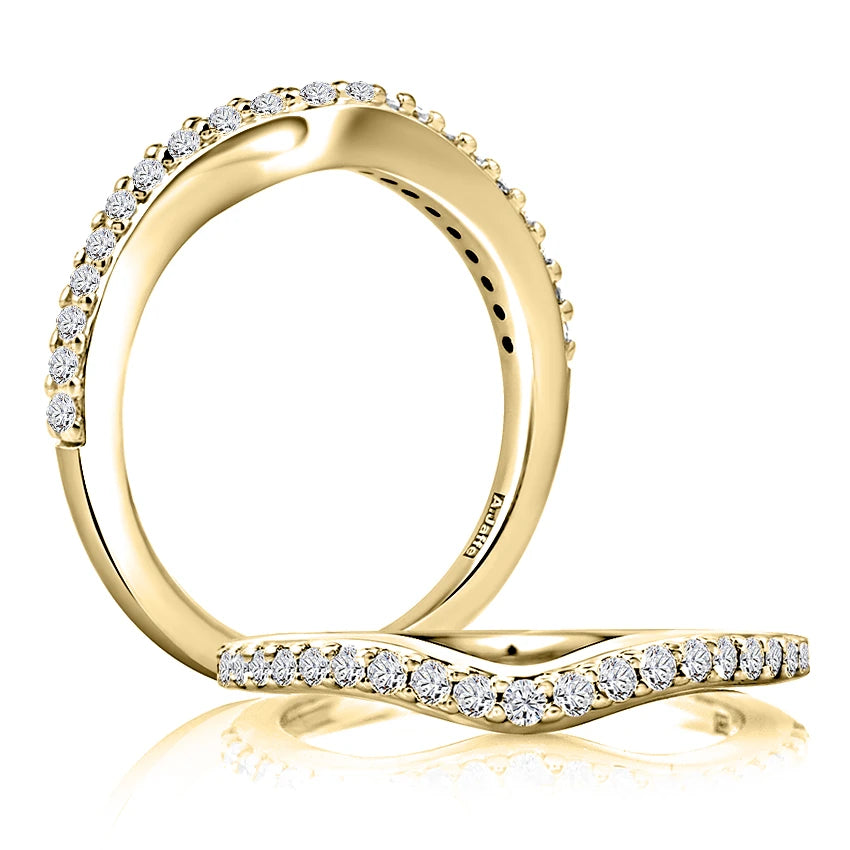 Curved Diamond Wedding Band