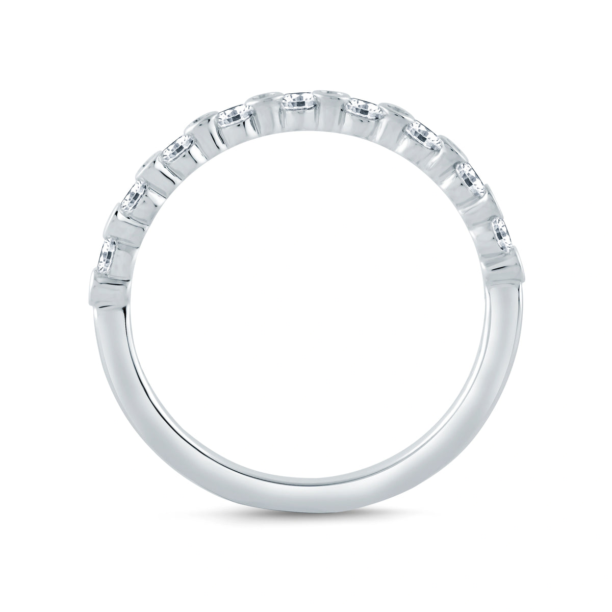 Bezel Set Diamond Wedding Band