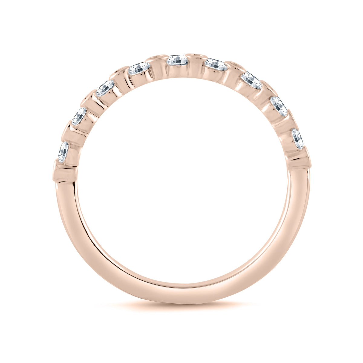 Bezel Set Diamond Wedding Band